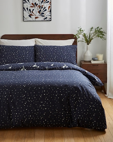 Snow Drop Navy Duvet Cover Set