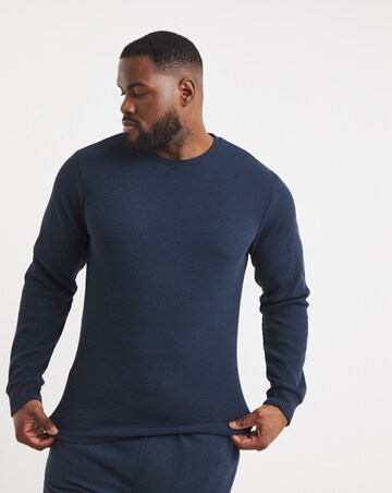 Waffle Top With Fleece Short Lounge Set