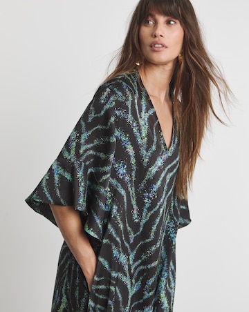 Joanna Hope Tie Neck Swing Midi Dress