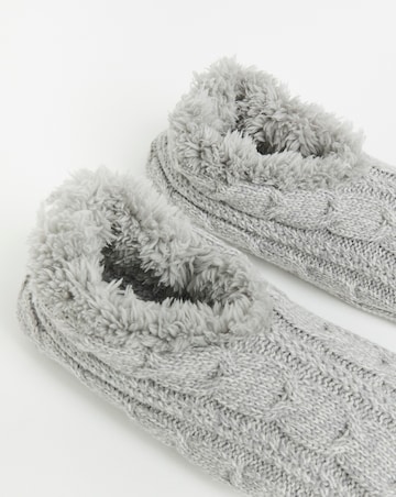 Pretty Secrets Thermal Cable Knit Fleece Lined Slipper Socks