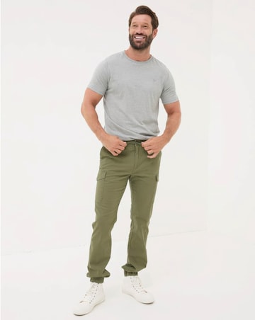 FatFace Kent Cuffed Cargo Trousers - Olive Green