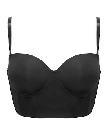 Pour Moi Definitions Longline Strapless Low Back Wired Bra Black