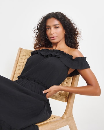 Cheesecloth Maxi Bardot Beach Dress