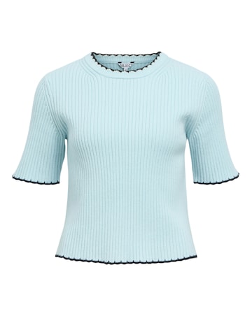OBJECT Half Sleeve O-Neck Knit Top