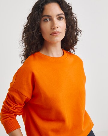 Orange Ribbed Detail SweatShirt