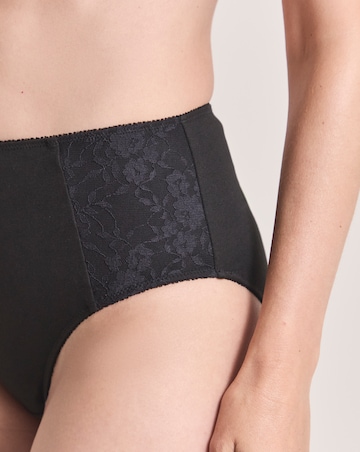 Pretty Secrets (2 Pack) New Sarah Cotton Full Fit Knickers White/Black