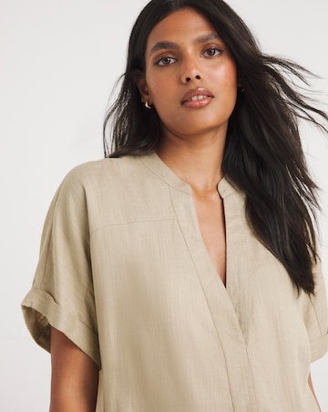 Linen Mix Tunic Top