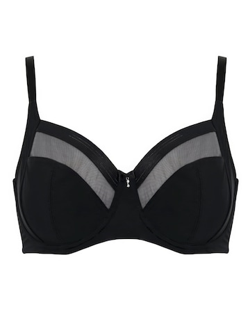 Pour Moi Viva Luxe Full Cup Wired Non Pad Side Support Bra Black