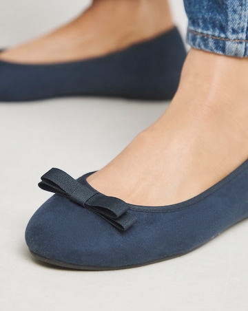 Simply Be Abundance Classic Bow Ballerina Shoes - Wide Fit (E)