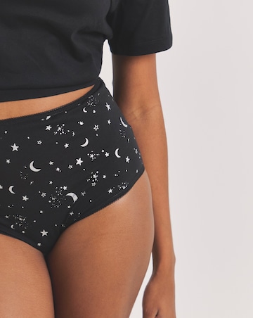 Pretty Secrets (7 Pack) Cotton Full Fit Knickers Grey Stars