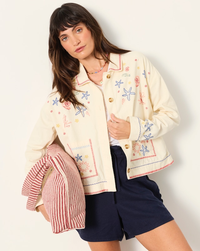FatFace Shells Embroidered Jacket