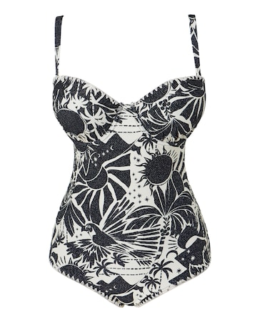 Figleaves Underwired Bandeau Swimsuit With Detachable Straps