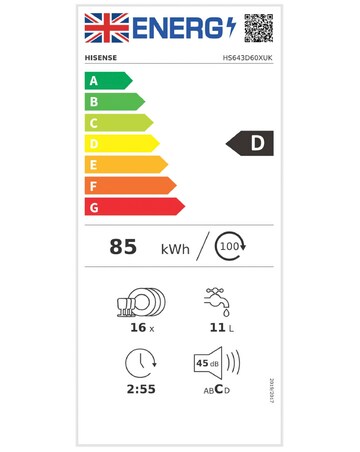 Hisense HS643D60XUK Full Size Dishwasher