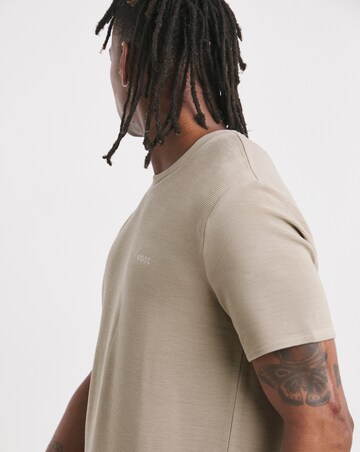 BOSS Short Sleeve Rib Lounge T-Shirt - Beige