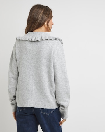 Grey Collar Detail Cardigan