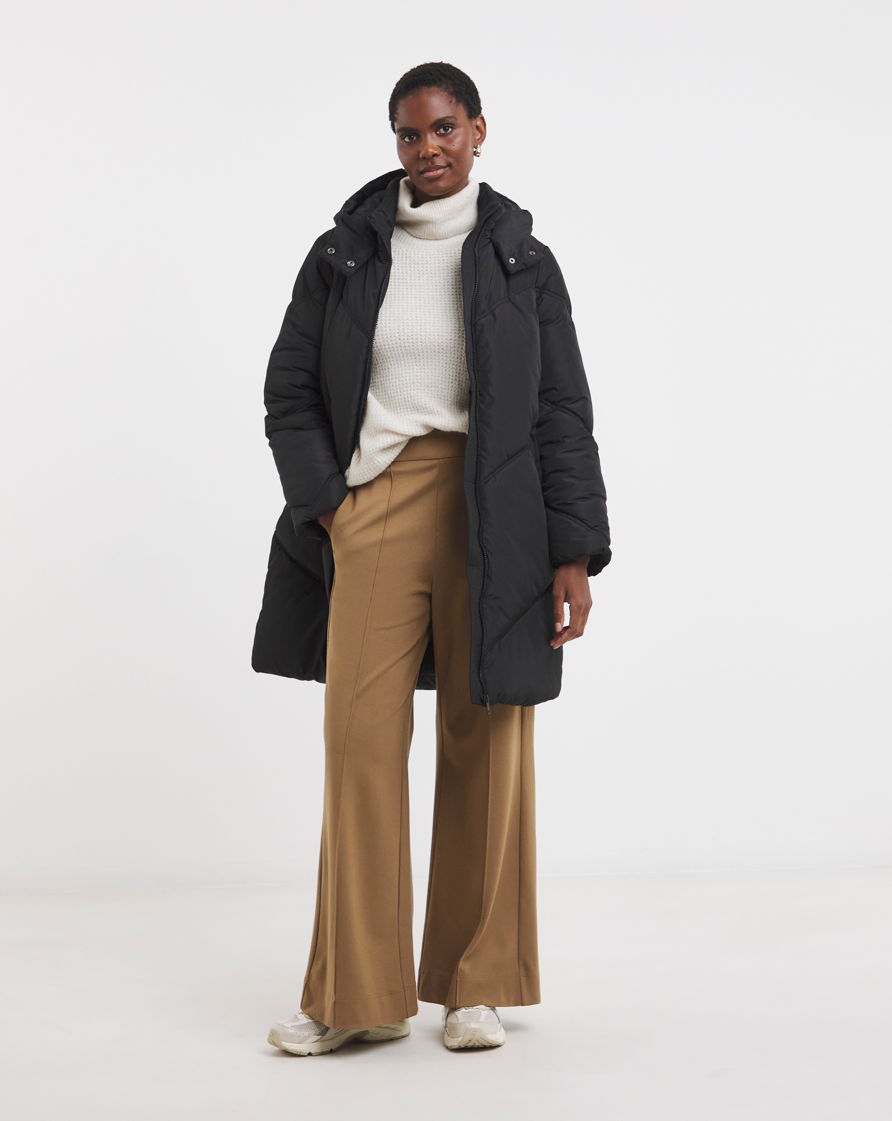 Black Mid Length Padded Coat | JD Williams