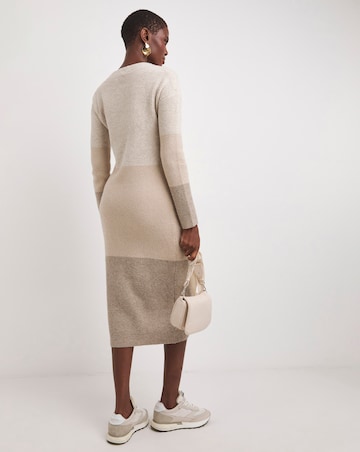 Colour Block V Neck Dress