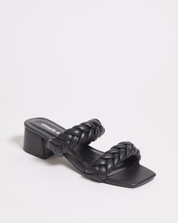 Isobel Plaited Low Block Heeled Sandals - Extra Wide Fit (EEE)