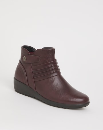 Cushion Walk Ruched Zip Ankle Boot Extra Wide EEE Fit