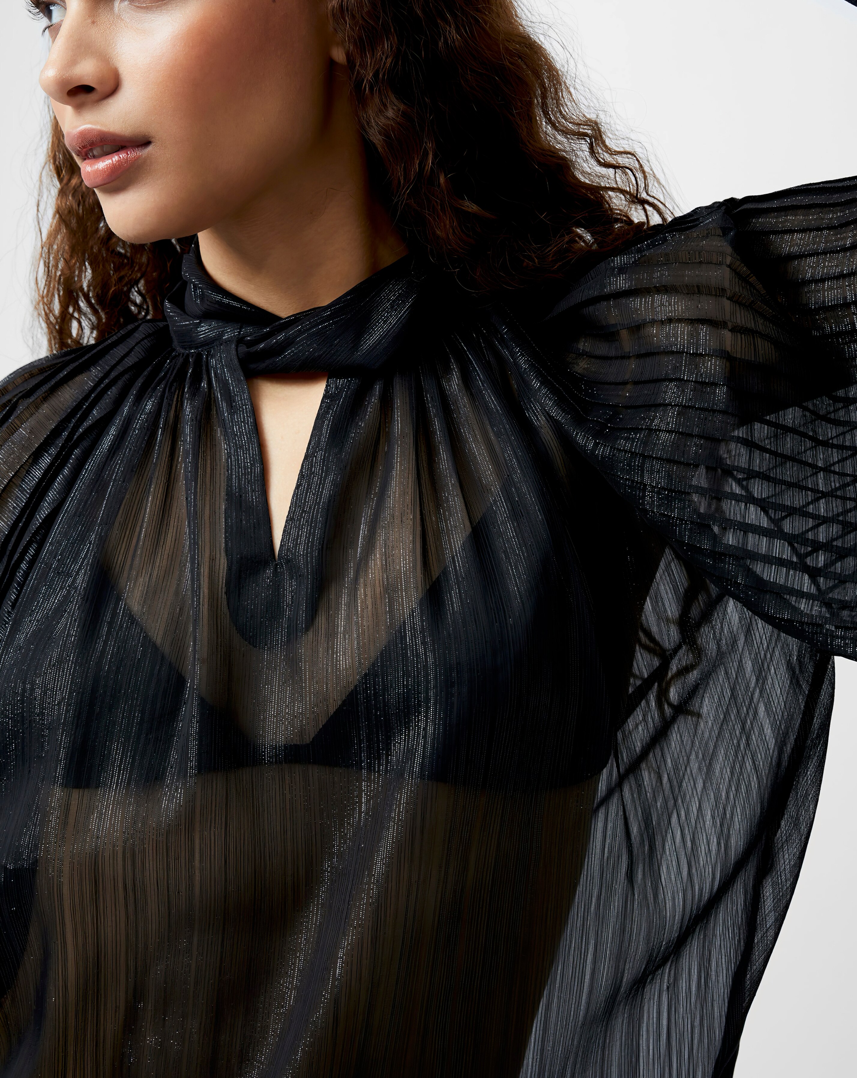 French Connection Beth Metallic Keyhole Top | JD Williams