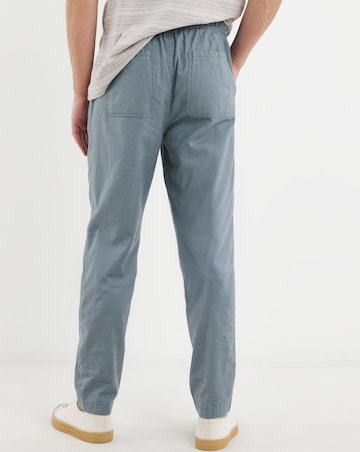 Linen Blend Tapered Elasticated Waist Trouser