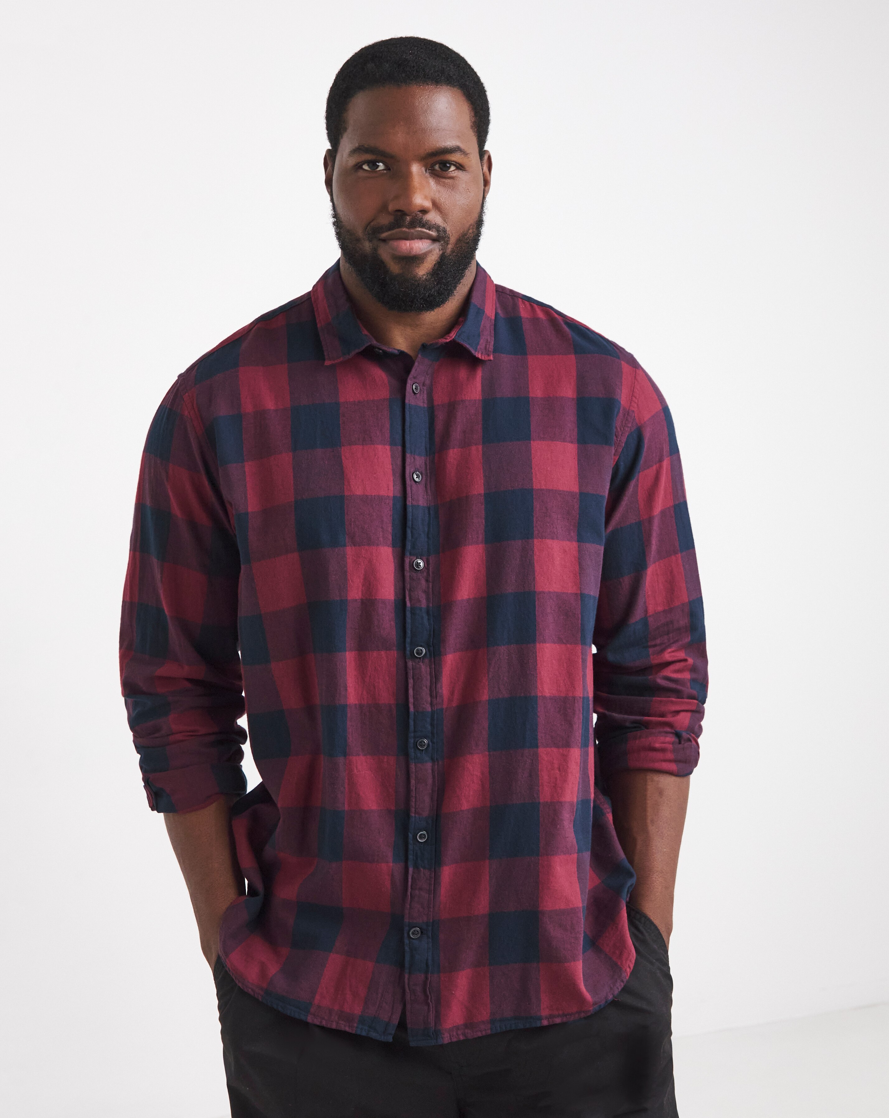 Jack & Jones Gingham Check Shirt - Port/Navy