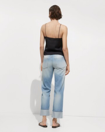 Mango Rachy Lace Trim Satin Top