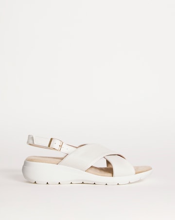 Cushion Walk Off White Crossover Sandal- Wide Fit (E)