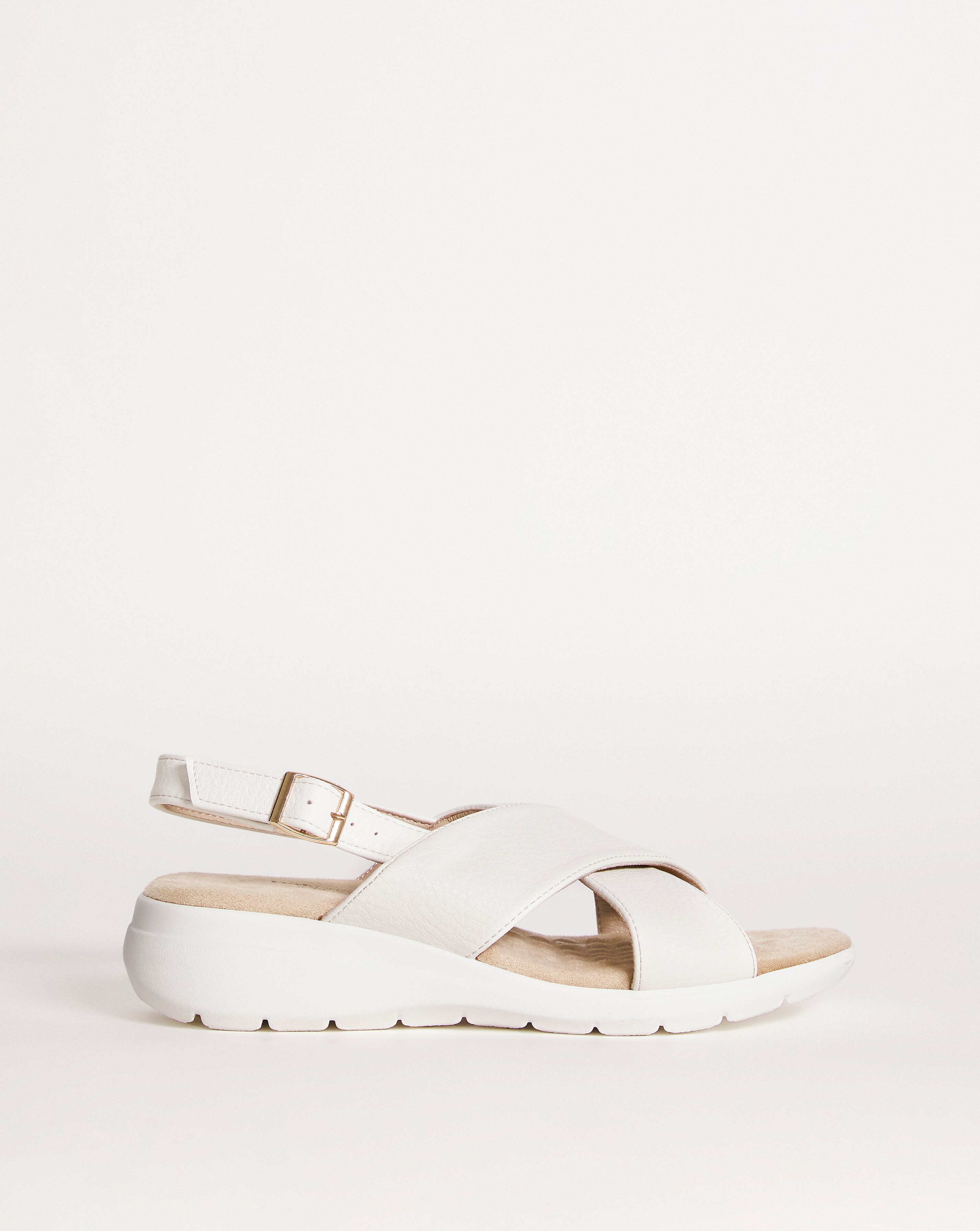 Cushion Walk Off White Crossover Sandal- Ultra Wide Fit (EEEEE)