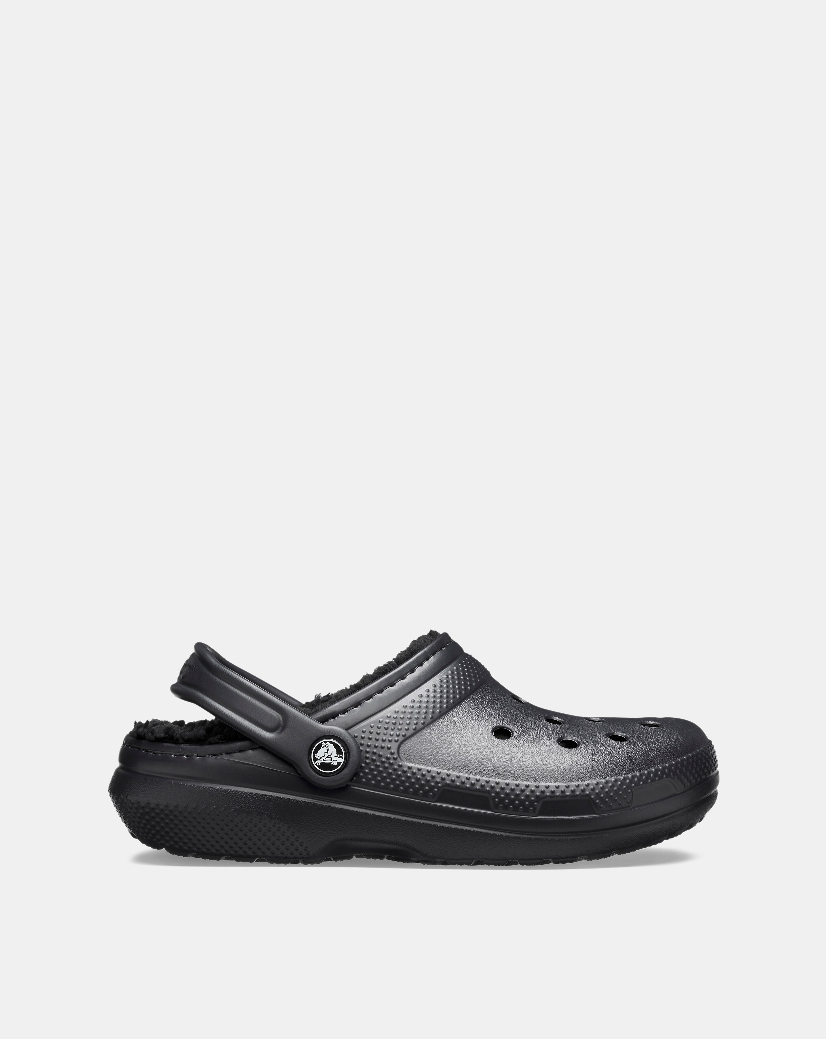 Crocs Black Fleece Lined Classic Clog -Standard Fit (D)
