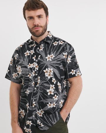 Jack & Jones Hawaii Floral Shirt - Black