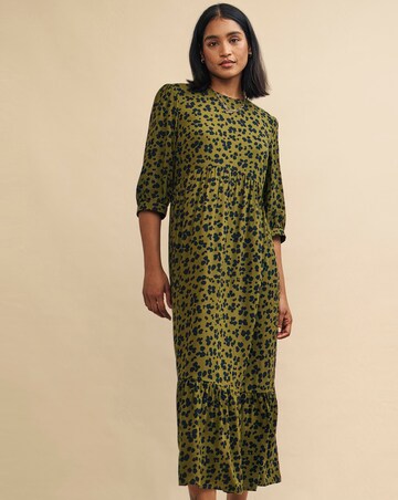 Nobody's Child Green Animal Print Rachel Midi Dress