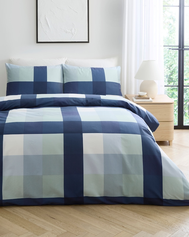 Darcy Check Cotton Blend Duvet Set
