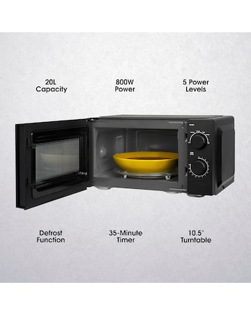 Abode AMM2005B 20L Manual Microwave - Black