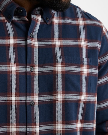 Cotton Rich Flannel Check Shirt Regular
