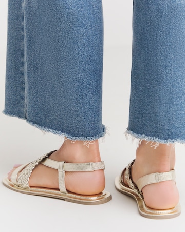 Selma Leather Woven Elastic Sandal - Extra Wide Fit (EEE)