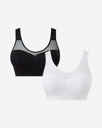 Pretty Secrets 2 Pack Sleep Tops Fits Up To DD -Black/White