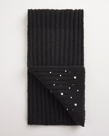 Pearl Detail Knitted Scarf