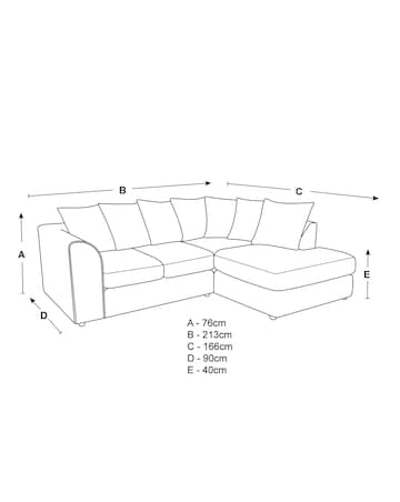 Chicago Crushed Velvet Right Hand Corner Chaise Sofa