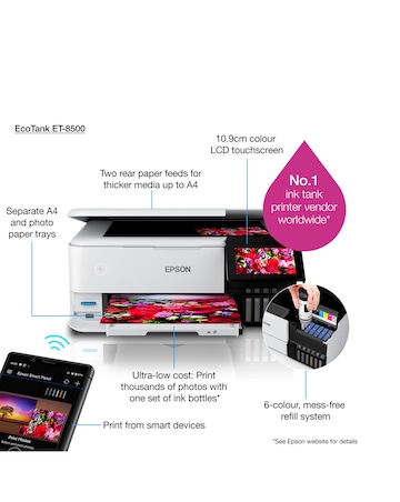 Epson EcoTank ET-8500 A4 Multifunction Wi-Fi Inkjet Printer