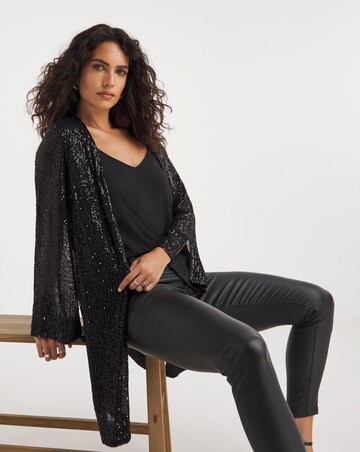 Black Sequin Cardigan