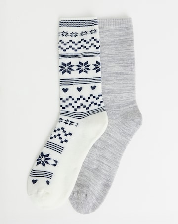 Pretty Secrets (2 Pair Pack) Fleece Lined Long Thermal Socks