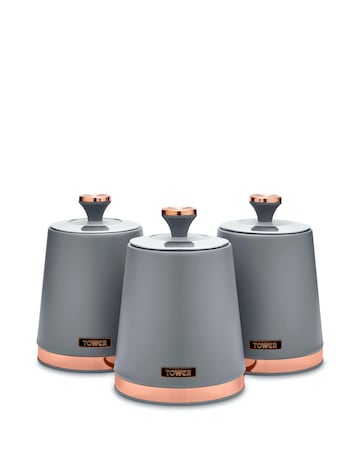Tower Cavaletto Set of 3 Canisters Grey