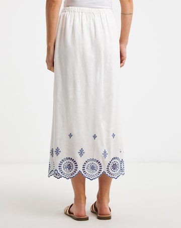 Broderie Scalloped Hem Maxi Skirt