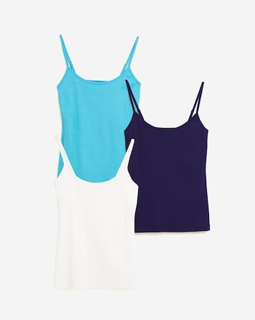 Turquoise, White & Blue 3 Pack Cami Vest