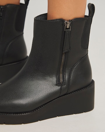 Rene Zip Detail Wedge Ankle Boots Extra Wide EEE Fit