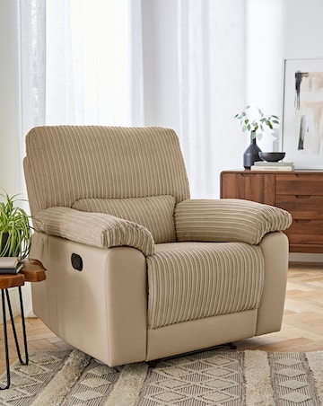 Harlow Fabric/Faux Leather Recliner Chair
