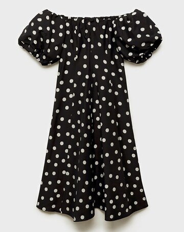 Mango Strapless Polka-Dot Dress