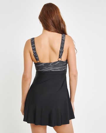 Sports Square Neck Swimdress With Shorts