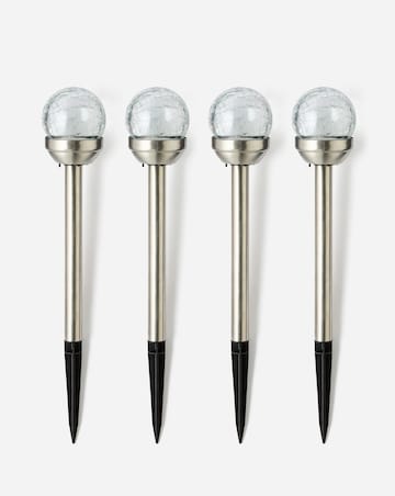 Crackle Ball Colour Changing Solar Stake Lights Set of 4